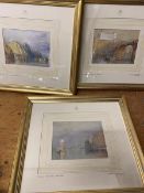 A set of three J M W Turner reproduction prints, published by Lawrence and Turner in association