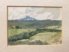 Keith, San Gimignano, The Gentle Hills of Tuscany, watercolour, signed bottom right, (12cm x 17cm)