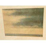 Offset lithographic prints, rain clouds over ocean, (30cm x 41cm)