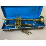 A Melody Maker trumpet, made in Taiwan, with hard case (49cm w)