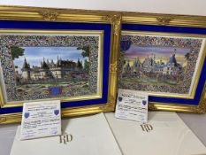 Two Royal Delft porcelain UK Ltd Edition plaques, one depicting Azay - LE - Riadeau and Louis XIII