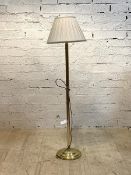 A late 20th century brass lamp standard, with fluted stem and circular base, H145cm