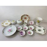 Assorted Meissen china including trinket dish depicting purple dragon chasing flaming pearl (d 8cm),