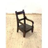 A 19th century Scottish mahogany childs chair (reduced) H59cm, W30cm, D34cm