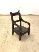 A 19th century Scottish mahogany childs chair (reduced) H59cm, W30cm, D34cm