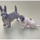 A Royal Copenhagen Danish porcelain figure of a Scottie dog, small chip to right ear (h 10cm x