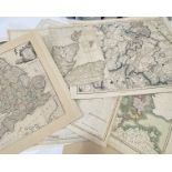 A large collection of 17th and 18thc maps of counties and boroughs in Scotland and England including