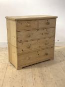 A Victorian style reclaimed pine chest, fitted with two short and three long graduated drawers,