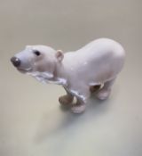 A Bing and Grondahl Danish Porcelain standing polar bear figure, (h 13cm x 19cm x 5cm)