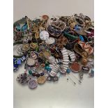 A very large collection of costume jewellery including paste pearls, bead necklaces, bracelets,