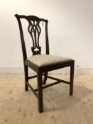 An early 20th century mahogany side chair in the Georgian style, H100cm, W52cm, D46cm