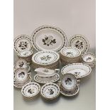 A Royal Worcester Bermina dinner service, an oval ashet, thirteen dinner plates, thirteen dessert