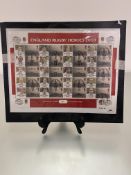 An England Rugby hero set of first day covers stamps, first edition number 403 / 2003, stamp sheets