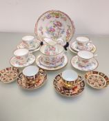 A Minton's china India Tree style pattern fifteen-piece tea service, one cup with hairline crack,