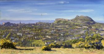 Dion Loudon, View from Blackford Hill, oil on canvas, exhibition label verso, signed and dated '97