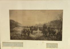 Tom Scott, RSA RSW (Scottish, 1854-1927), Returning of Moss Troops, print, signed in pencil and