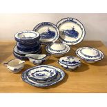 A quantity of Royal Doulton blue and white dinner and tea ware, to include; plates; milk jugs;
