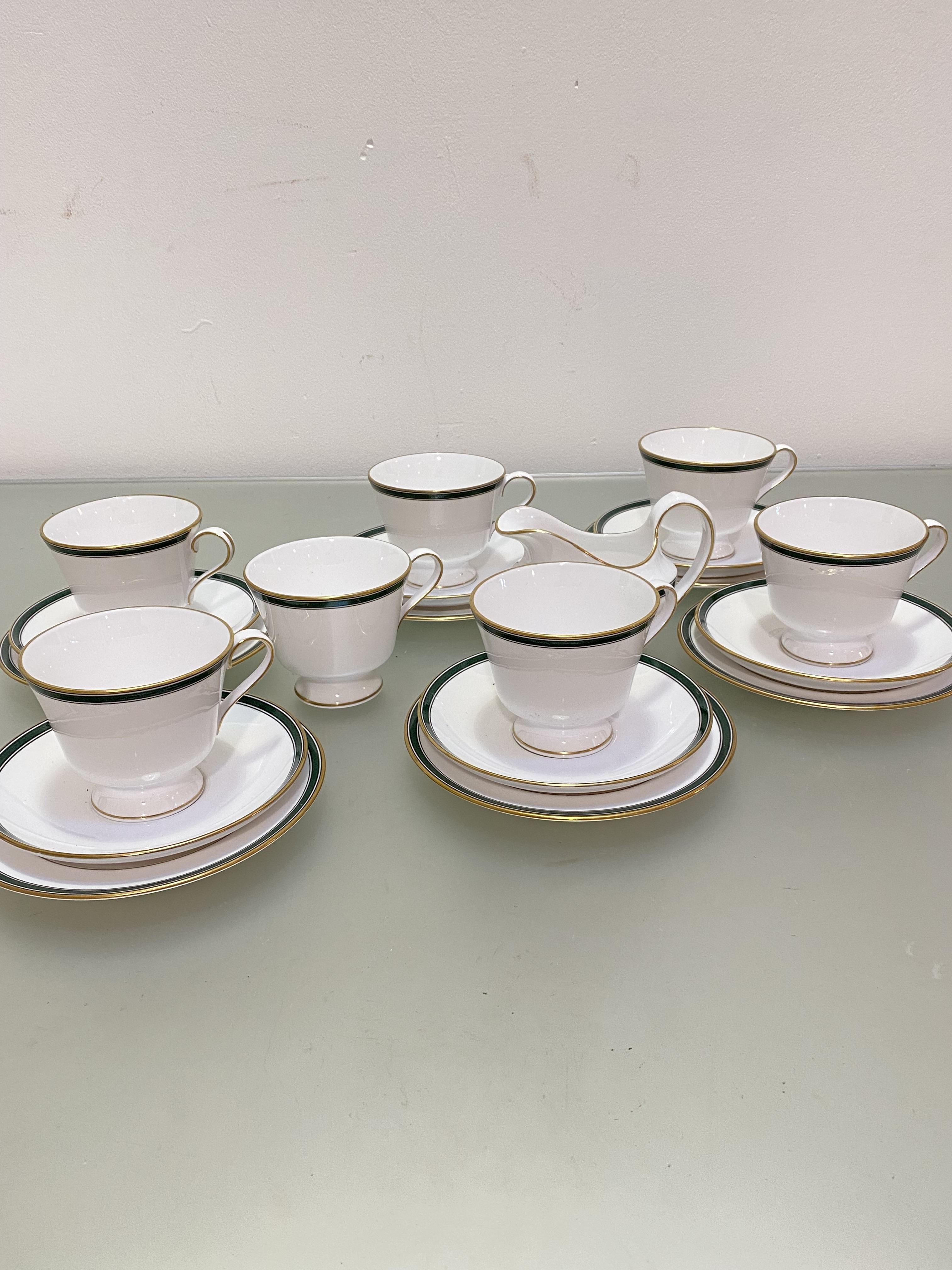 A Spode Tuscanna pattern set of six cups, six saucers and six side plates, a milk jug and an extra