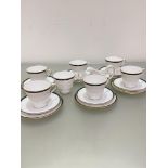 A Spode Tuscanna pattern set of six cups, six saucers and six side plates, a milk jug and an extra
