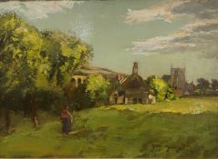 Sir David Murray, RA (1849-1933), Pastoral Scene with Figure, oil on canvas, signed David Murray,