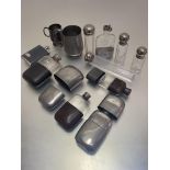 An Epns miniature tankard, a pewter tankard, a collection of four various glass and pewter mounted