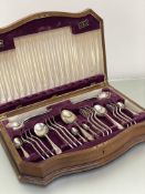 A Viners Epns part suite for six place settings including soup spoons, dessert spoons, dessert and