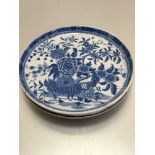 A 19th century china cake stand decorated with chrysanthemum and vase of flowers transfer print
