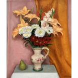Vera Mercer (Scottish, 1921-2011), Still Life with Lilies, signed lower right, oil on canvas,
