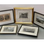 A collection of framed coloured book plates of Edinburgh including St Georges Church, westside of