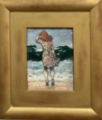Contemporary School, "Sea Breeze", oil on board, monogram and titled verso, framed, (23cm x 17cm)