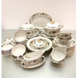 A Royal Doulton Larchmont pattern eight place setting dinner service including eight each of soup
