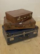 A group of three suitcases, largest H25cm, W66cm, D38cm