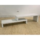 A contemporary white laminate TV stand H41cm, W170cm, D48cm