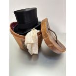 A Williams & Co 187 Victoria Street, London, gent's silk top hat, complete with original leather