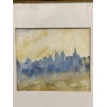 Frank White, Edinburgh skyline, signed in pencil bottom right dated '81, gilt glazed frame, ex