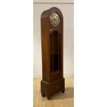 A 1930's oak cased Westminster chiming longcase clock, with gilt dial and Arabic chapter ring,
