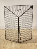 A 19th century folding mesh fire guard, with brass badge inscribed Bakers safeguard of life H78cm,