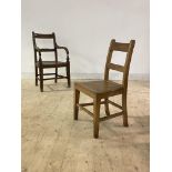 Two 19th century Glasgow pattern chairs, the carver in ash and mahogany, (H96cm) the other in