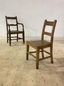 Two 19th century Glasgow pattern chairs, the carver in ash and mahogany, (H96cm) the other in
