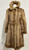 An Alexander Wilkie of Edinburgh lady's full length 1950s/60s ranch mink coat with upper panel and