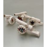 A collection of four crested china gun carriages, including Richmond Surrey by Shelley, Aberystwyth,