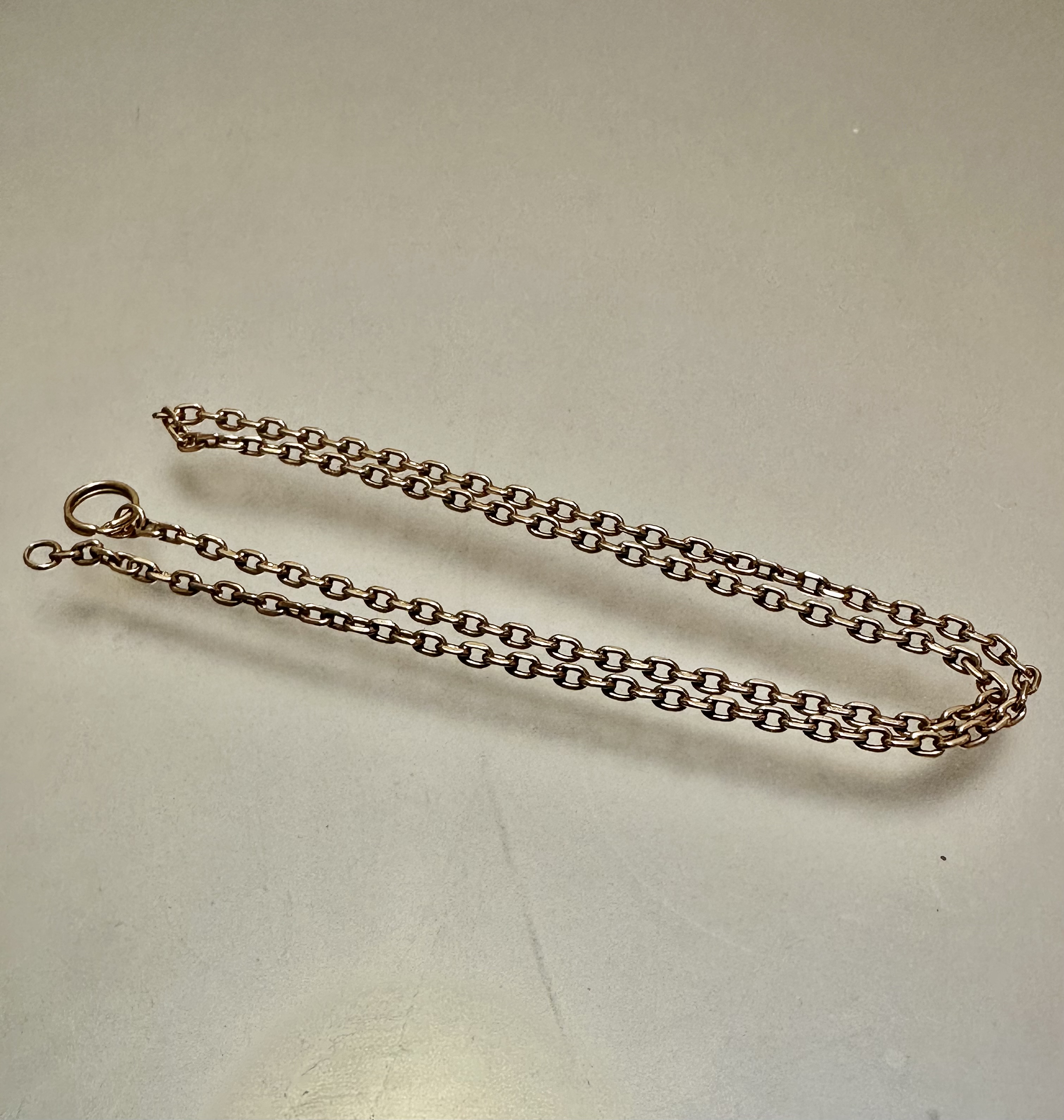 A 14ct gold belcher style link chain necklace, (L 26cm) weighs 16.82 grammes