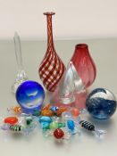 A collection of glass including a Muirfield 250 years centenary glass paperweight, 25 year