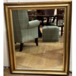 A 19thc rectangular gilt framed composition wall mirror with later mirrored glass plate, (h 98cm x