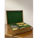 An early 20th century Epns canteen of cutlery for 12 covers, in a mahogany case, H12cm, W50cm,