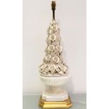 A striking vintage Casa Pupo of conical shape, boldly molded with Calla lilies on a gilt base (