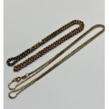 A 9ct gold belcher link chain necklace with barrel clasp fastening, (22cm) (5.7g) and a 9ct gold box