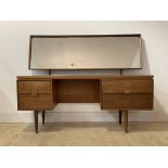 Kofod Larson for G-Plan, A Danish mid century teak dressing table, with swing mirror over base