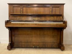 A Bechstein rosewood cased iron framed and over strung upright piano, H120cm, W150cm, D58cm