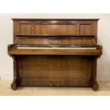 A Bechstein rosewood cased iron framed and over strung upright piano, H120cm, W150cm, D58cm